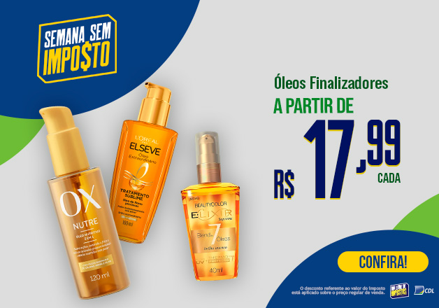 Óleos Capilares a partir de 17,99 cada 