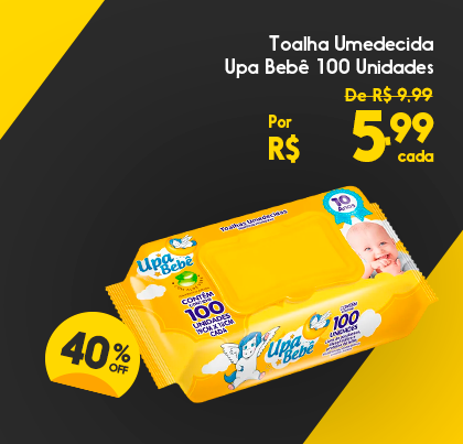Toalha Umedecida Upa Bebê 100 Unid